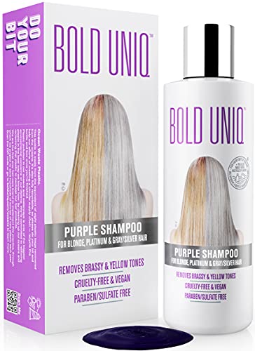 Purple Shampoo for Blonde Hair - Blonde Toner Eliminates Brassy Yellow Tones for Bleached, Platinum, Bleached, Gray, Ash, Silver & Blonde Hair - Paraben & Sulfate-Free, Cruelty-Free & Vegan - 8 Fl Oz