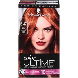 Schwarzkopf Ultime Permanent Hair Color Cream, 6.47 Fiery Red, 5.7 Fl Oz