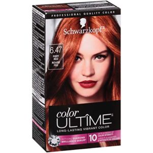 Schwarzkopf Ultime Permanent Hair Color Cream, 6.47 Fiery Red, 5.7 Fl Oz