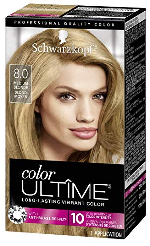 Schwarzkopf Color Ultime Iconic Blondes, 8.0 Medium Blonde, Pack of 1 Application.