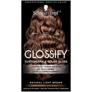 schwarzkopf glossify customizable color gloss, natural light brown