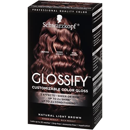 Schwarzkopf Glossify Customizable Color Gloss, Natural Light Brown