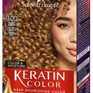 Schwarzkopf Keratin Color, Color & Moisture Permanent Hair Color Cream, 9.0 Honey Blonde