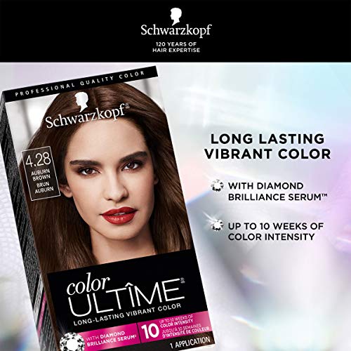 Schwarzkopf Color ultime permanent hair color creme, glam nights, 4.28 auburn brown