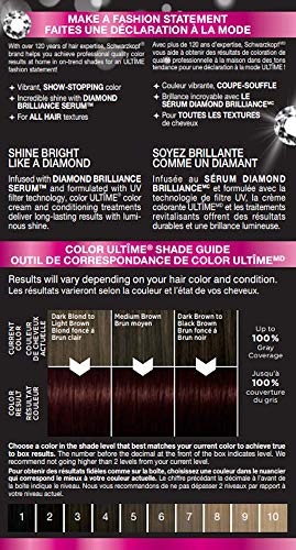 Schwarzkopf Color ultime permanent hair color creme, glam nights, 4.28 auburn brown