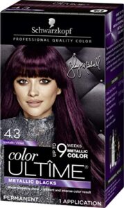 schwarzkopf color ultime metallic permanent hair color cream, 4.3 metallic violet.