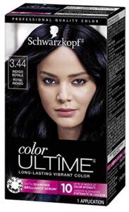 schwarzkopf color ultime permanent hair color creme, glam nights, 3.44 indigo royale