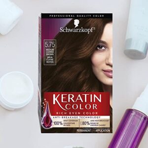 Schwarzkopf Keratin Color Permanent Hair Color Cream, 5.75 Medium Copper Brown, 5.75 Medium Copper Brown, 1 Count