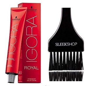 schwarzkopf professional igora royal permanent hair color (with sleek tint brush) (6-12 dark blonde cendre ash)