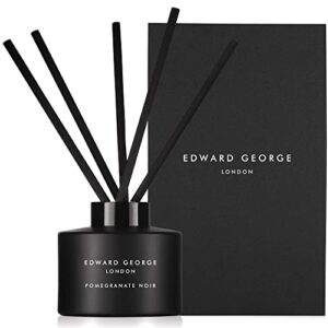 edward george reed diffusers for home pomegranate noir fragrance oil reed diffuser set with 10 oil diffuser sticks, 5.6 fl oz