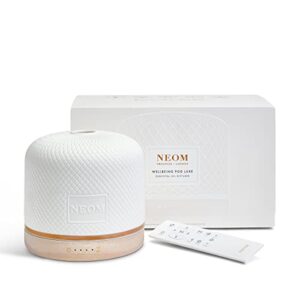 neom – wellbeing pod luxe | premium ceramic ultrasonic essential oil diffuser, 350ml | ceramic cover, remote control, led light & timer | aromatherapy diffuser | home fragrance…