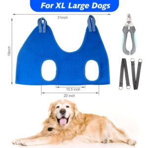 ATESON Pet Grooming Hammock for XL Large Dogs with Nail Clippers/Nail Trimmers/Grooming Scissors, Dog Grooming Harness for Nail Trimming, Pet Grooming Sling Helper, XL for X-Large Dogs