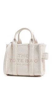 marc jacobs women’s the micro tote, cotton/silver, one size