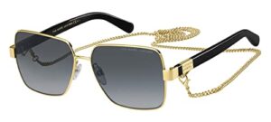 marc jacobs women’s marc 495/s square sunglasses, gold/gray shaded, 58mm, 14mm