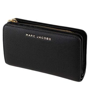 marc jacobs m0016990 black saffiano leather with gold hardware medium women’s bifold wallet