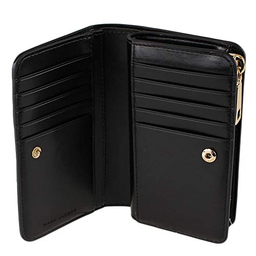 Marc Jacobs M0016990 Black Saffiano Leather With Gold Hardware Medium Women's Bifold Wallet