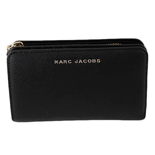 Marc Jacobs M0016990 Black Saffiano Leather With Gold Hardware Medium Women's Bifold Wallet
