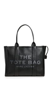 marc jacobs women’s the leather tote bag, black, one size