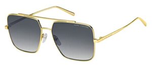 marc jacobs women’s marc 486/s square sunglasses, gold/gray shaded, 56mm, 15mm