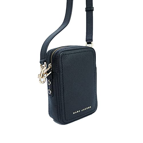 Marc Jacobs H131L01RE21-001 Black With Gold Hardware Women's North South Leather Crossbody Bag
