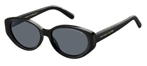 marc jacobs women’s marc 460/s oval sunglasses, black/gray, 55mm, 17mm