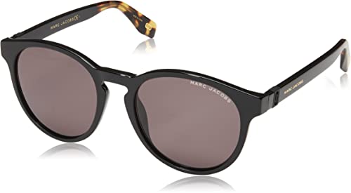 Marc Jacobs Marc 351/S Round Sunglasses, Black/Gray, 52mm, 19mm