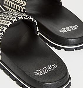 Marc Jacobs Women's THE MONOGRAM SLIDE, Black/White, 8 Medium US