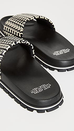 Marc Jacobs Women's THE MONOGRAM SLIDE, Black/White, 8 Medium US