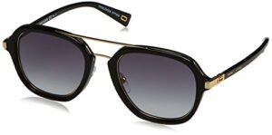 marc jacobs marc172/s aviator sunglasses, black gold/dark gray gradient, 54 mm