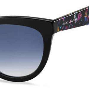 Marc Jacobs Women's Marc 310/S Cat Eye Sunglasses, Black Multi/Blue Shaded, 53mm, 18mm