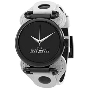 marc jacobs women’s the cuff watch 36mm, glossy black, one size