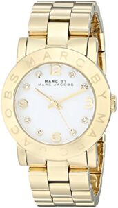 marc by marc jacobs amy crystal accented gold-tone womens watch mbm3056