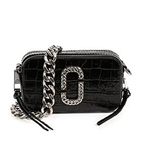 Marc Jacobs Women's Snapshot Croc Embossed Camera Bag, Black, One Size