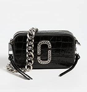 Marc Jacobs Women's Snapshot Croc Embossed Camera Bag, Black, One Size