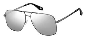 marc jacobs men’s marc 387/s navigator sunglasses, black/silver mirrored, 60mm, 14mm