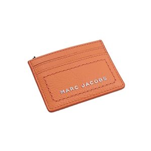 marc jacobs s102l01fa21-854 melon orange with silver hardware women’s leather card case