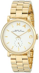 marc by marc jacobs women’s mbm3243 baker gold-tone watch with link bracelet