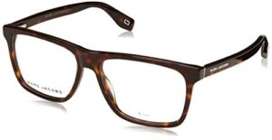 marc jacobs marc 342 086 dark havana plastic rectangle eyeglasses 55mm