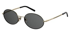 marc jacobs women’s marc 408/s oval sunglasses, gold/gray, 51mm, 18mm
