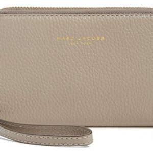 Marc Jacobs Pike Place iPhone X 8 7 Leather Wristlet Wallet, Cement