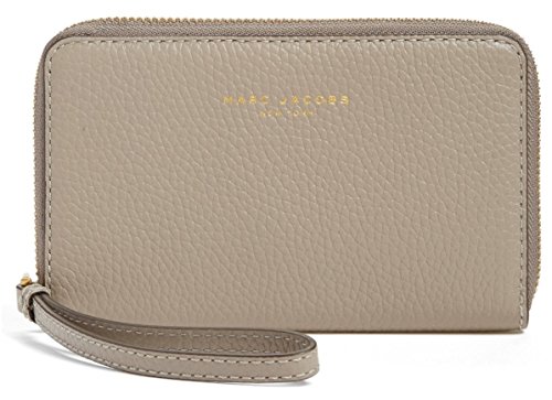 Marc Jacobs Pike Place iPhone X 8 7 Leather Wristlet Wallet, Cement