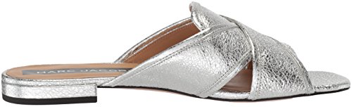 Marc Jacobs Women's AURORA FLAT SANDAL Slide, silver, 36 M EU (6 US)