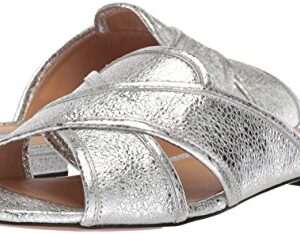 Marc Jacobs Women's AURORA FLAT SANDAL Slide, silver, 36 M EU (6 US)