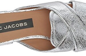 Marc Jacobs Women's AURORA FLAT SANDAL Slide, silver, 36 M EU (6 US)