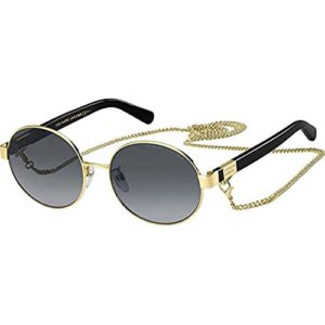 Marc Jacobs Women's Marc 497/G/S Oval Sunglasses, Gold/Gray Shaded, 56mm, 17mm