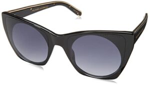 marc jacobs women’s marc 450/g/s cat eye sunglasses, black/gray shaded, 55mm, 20mm