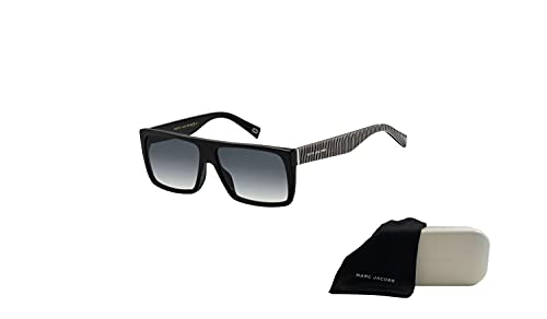 Marc Jacobs Marc096/s 0807/9O 57mm Black/Dark Grey Gradient Rectangle Sunglasses for Women + BUNDLE with Designer iWear Complimentary Eyewear Care Kit…