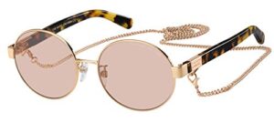 marc jacobs womens marc 497/g/s sunglasses, gold/pink, 56mm 17mm us