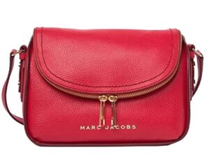 marc jacobs m0016932 savvy red with gold hardware groove leather mini messenger women’s bag