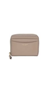 marc jacobs women’s the slim 84 zzip around wallet, cement, grey, one size